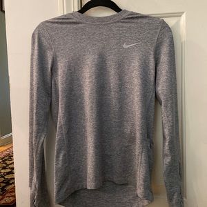 Grey nike running long sleeve